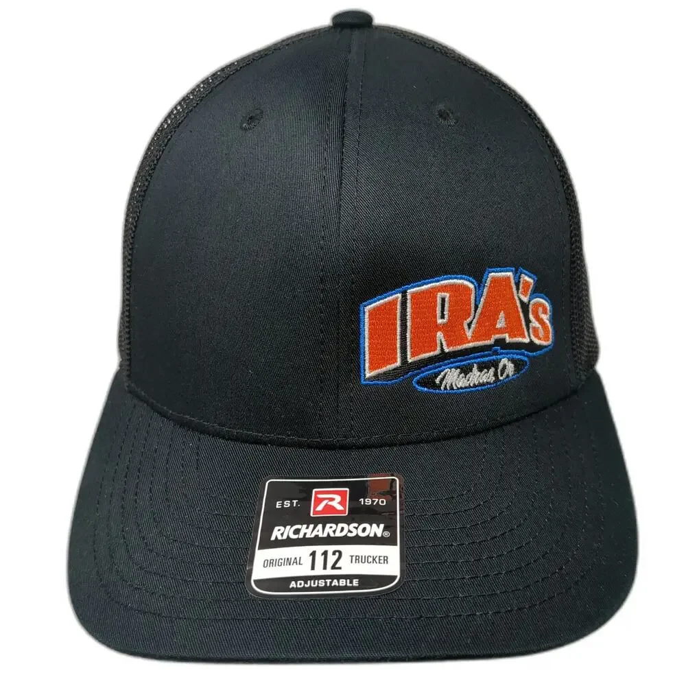 Richardson Trucker Hat Black One Size Ira's Madras OR Embroidered Adjustable